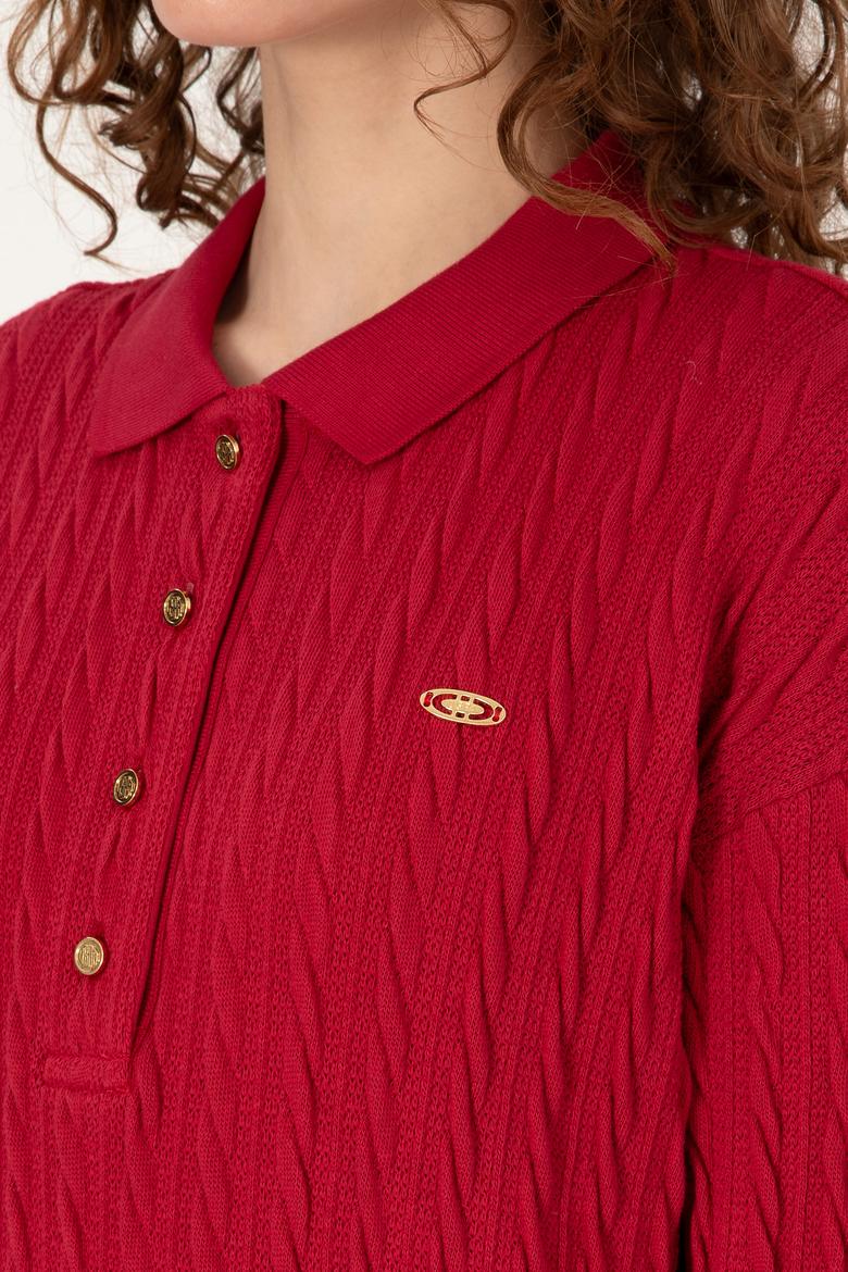 Kadın Koyu Frambuaz Sweatshirt - 50313553020