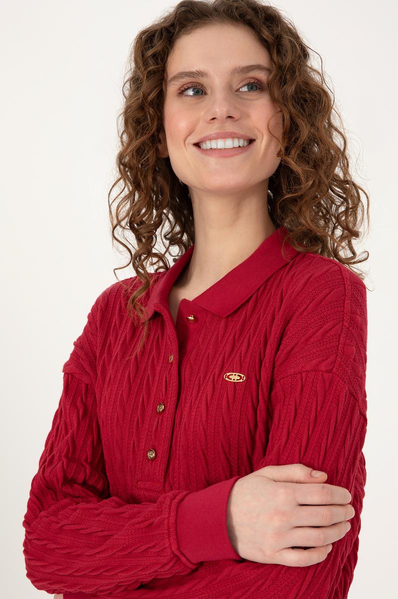 Kadın Koyu Frambuaz Sweatshirt