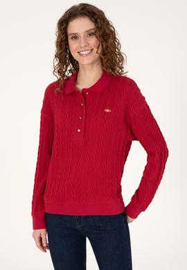 Kadın Koyu Frambuaz Sweatshirt - 50313553020