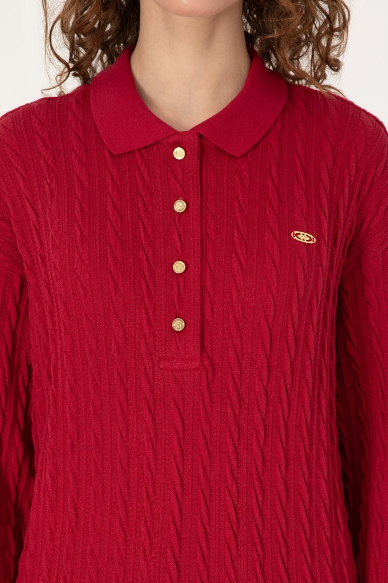 Kadın Koyu Frambuaz Sweatshirt - 50313553020