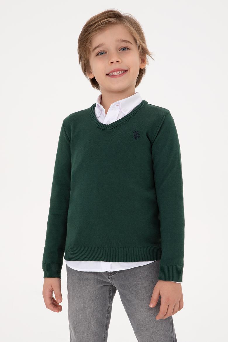 Erkek Çocuk Yeşil Basic Kazak