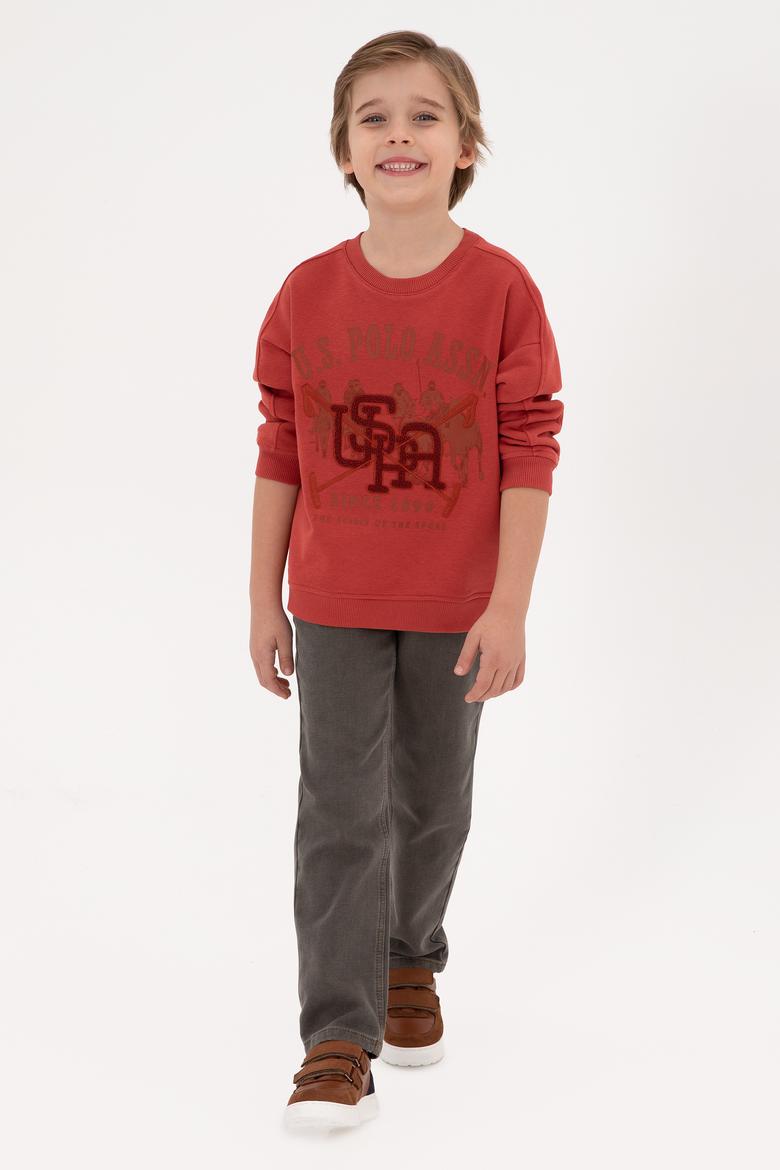 Erkek Çocuk Gül Kurusu Bisiklet Yaka Sweatshirt - 50308518023