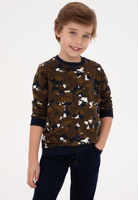 Erkek Çocuk Kahverengi Bisiklet Yaka Sweatshirt - 50308551022