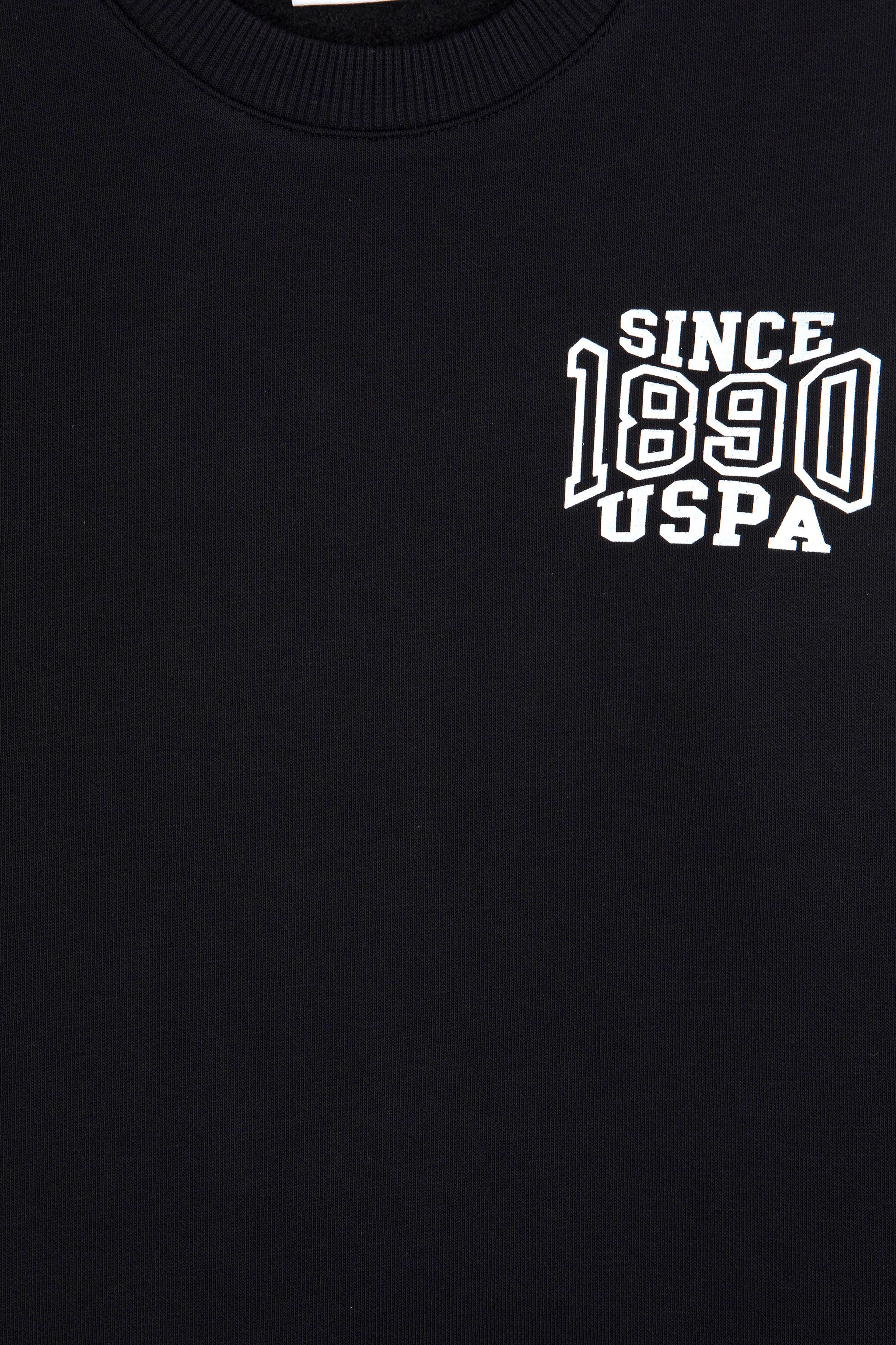 Erkek Çocuk Siyah Şardonlu Bisiklet Yaka Sweatshirt
