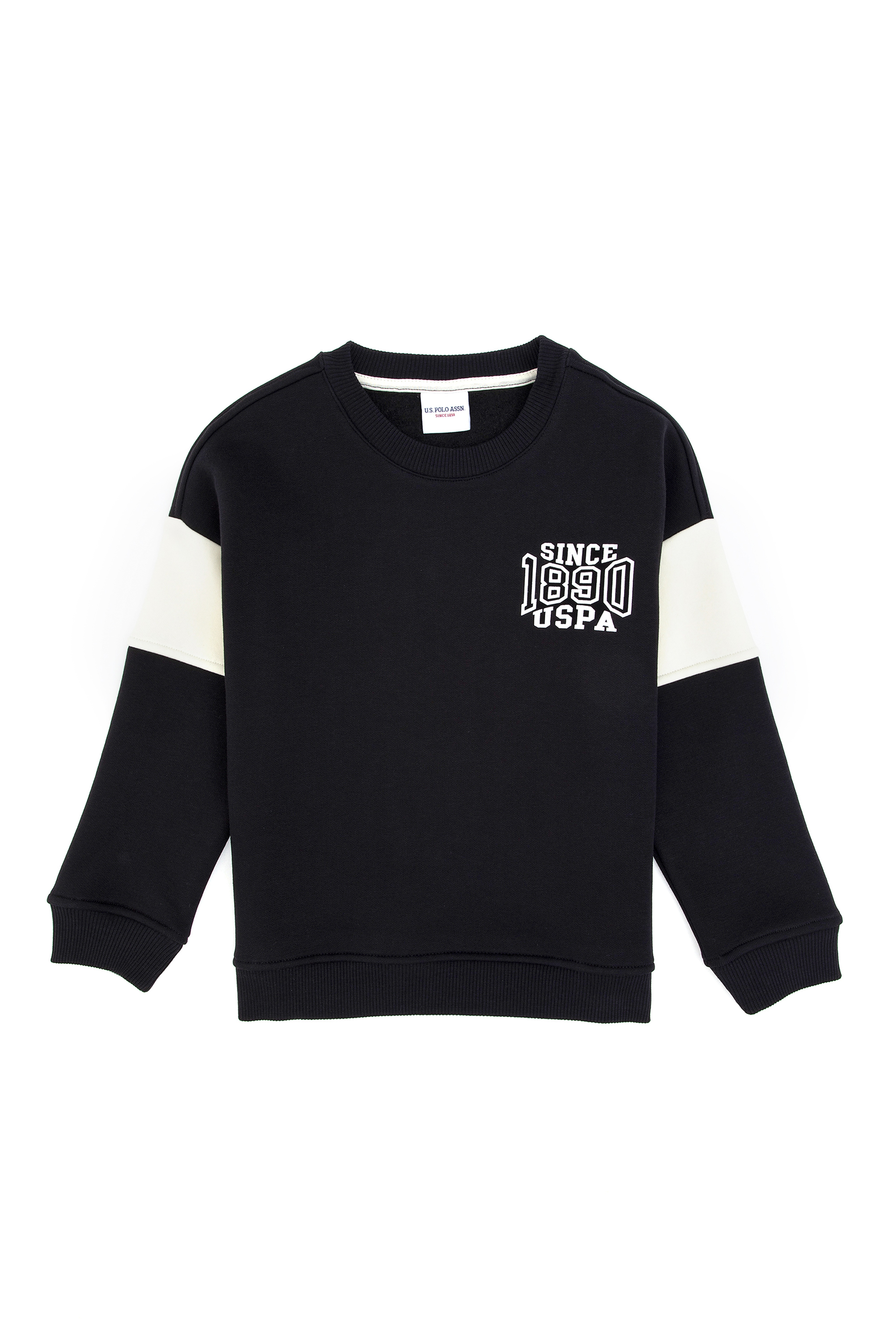 Erkek Çocuk Siyah Şardonlu Bisiklet Yaka Sweatshirt - Image 3