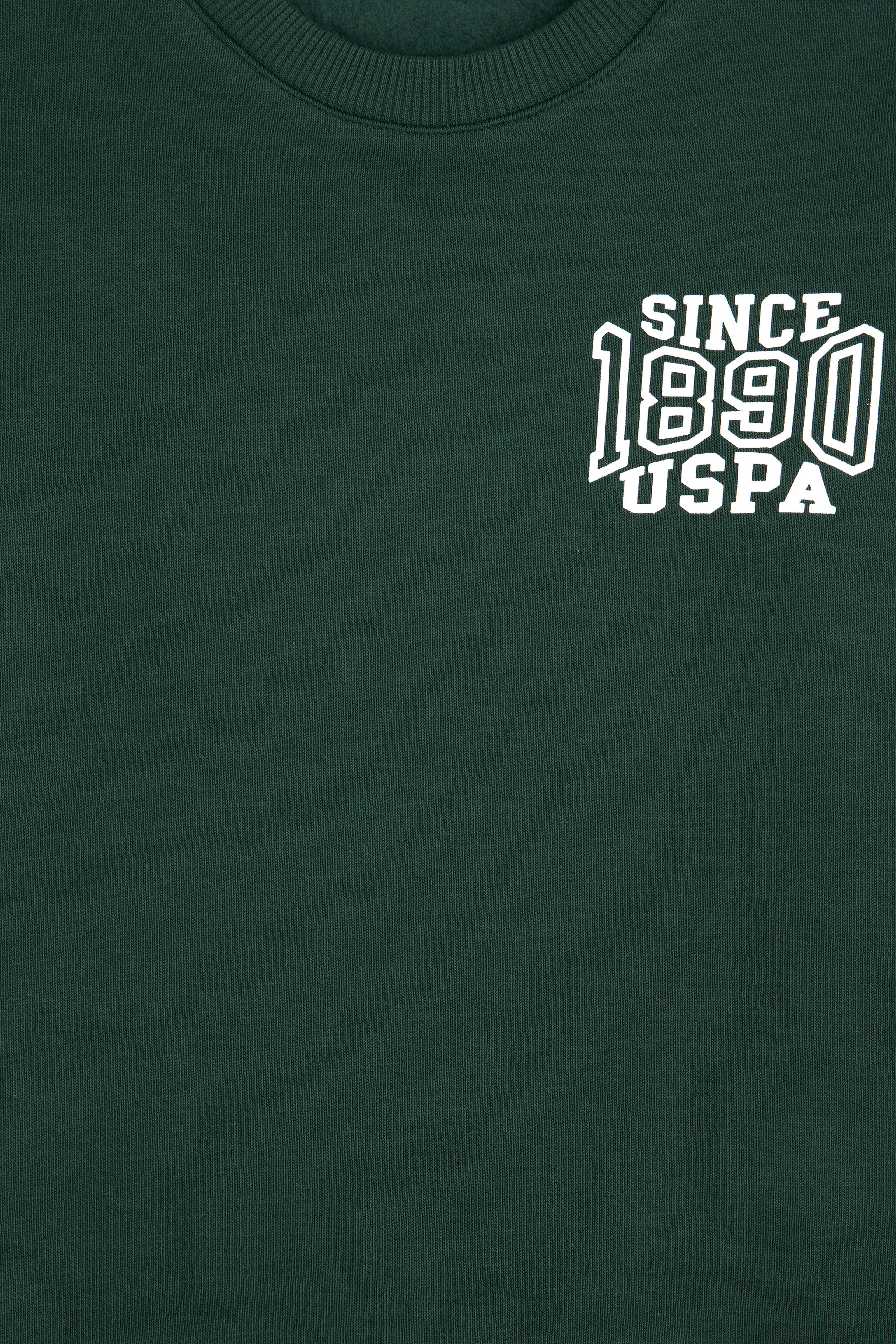 Erkek Çocuk Koyu Yeşil Şardonlu Bisiklet Yaka Sweatshirt