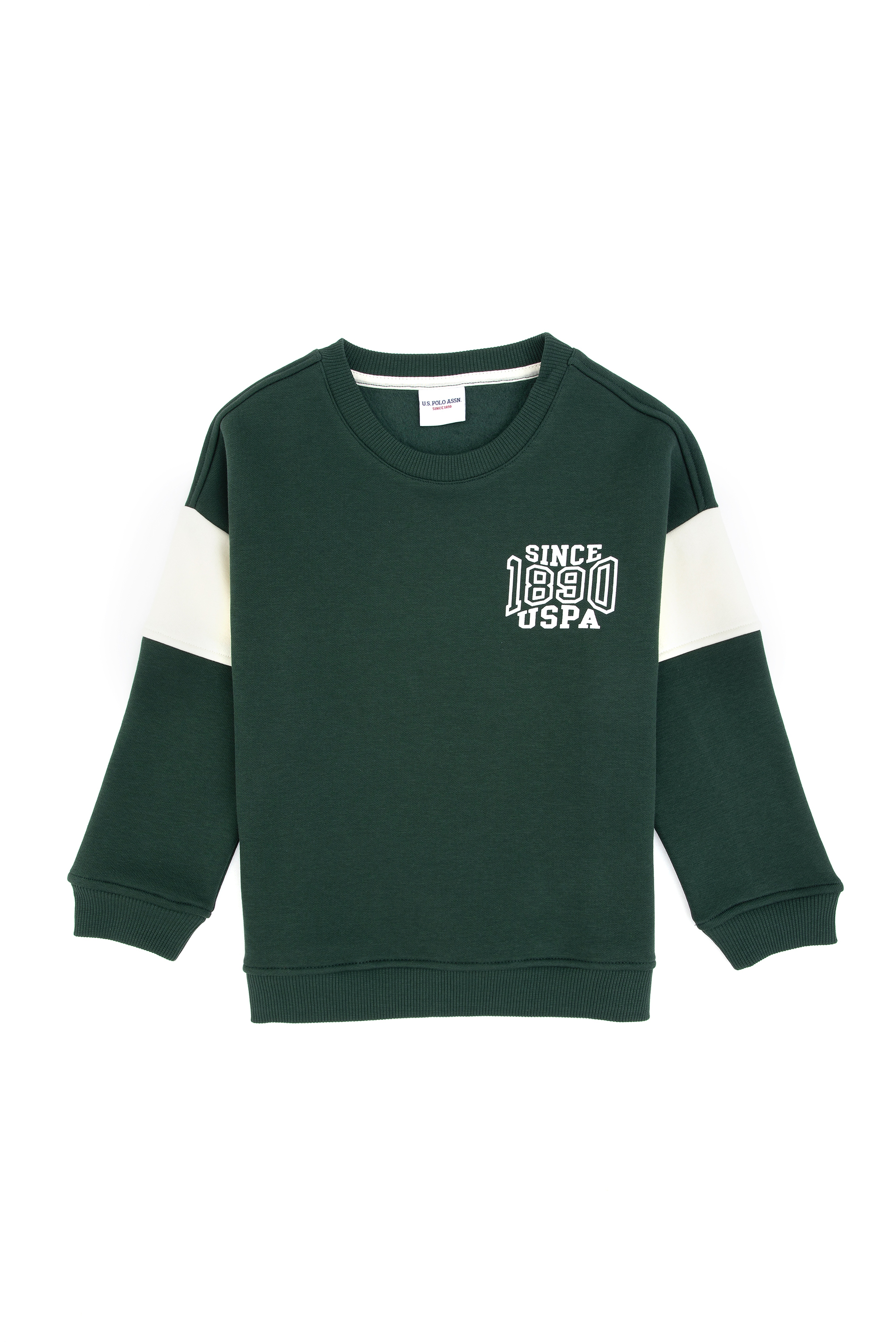 Erkek Çocuk Koyu Yeşil Şardonlu Bisiklet Yaka Sweatshirt - Image 3