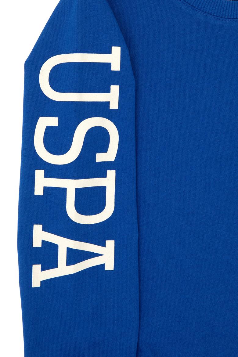 Erkek Çocuk Mavi Basic Bisiklet Yaka Sweatshirt - 50313831060