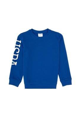 Erkek Çocuk Mavi Basic Bisiklet Yaka Sweatshirt - 50313831060