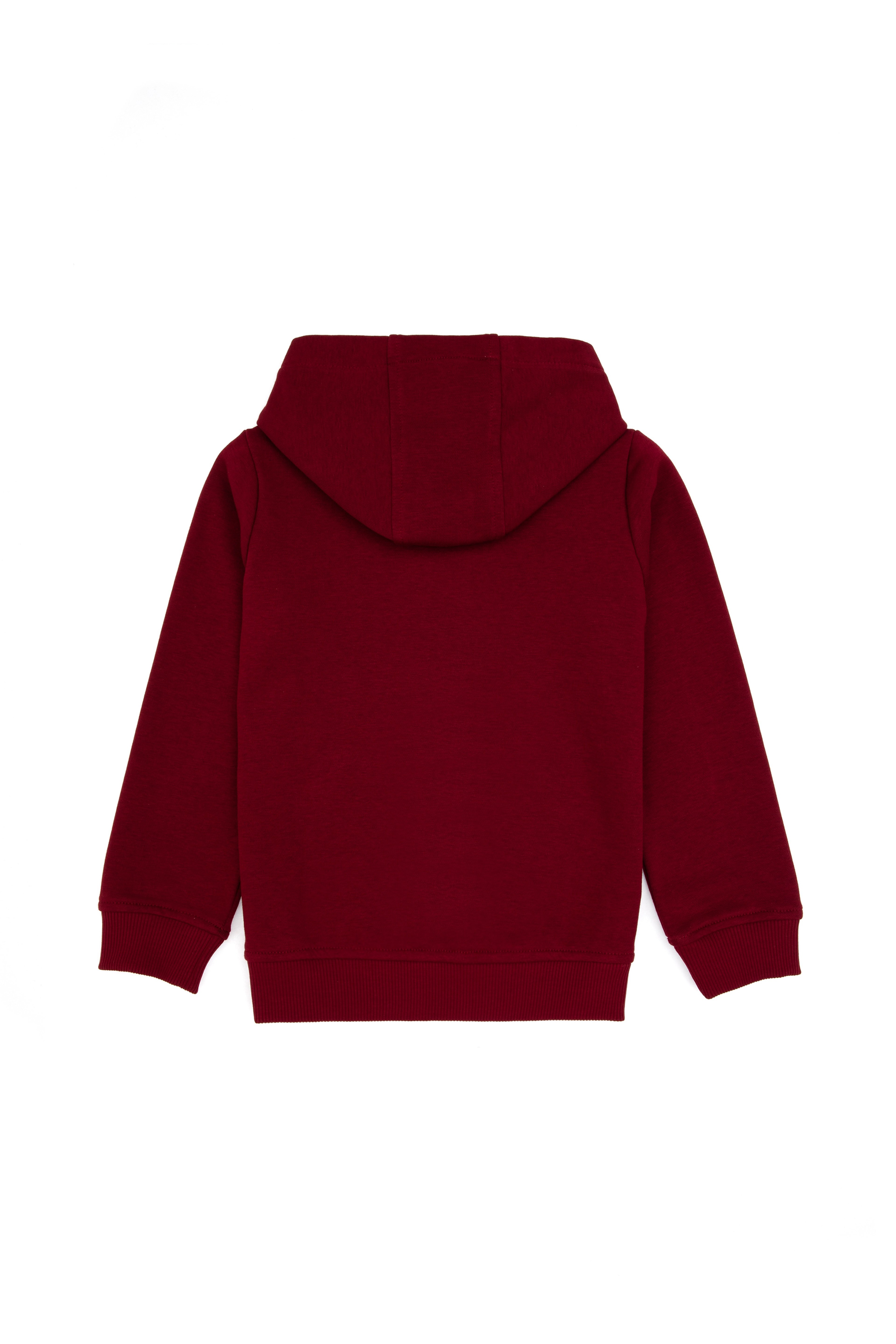 Erkek Çocuk Bordo Fermuarlı Kapüşonlu Sweatshirt - Image 4