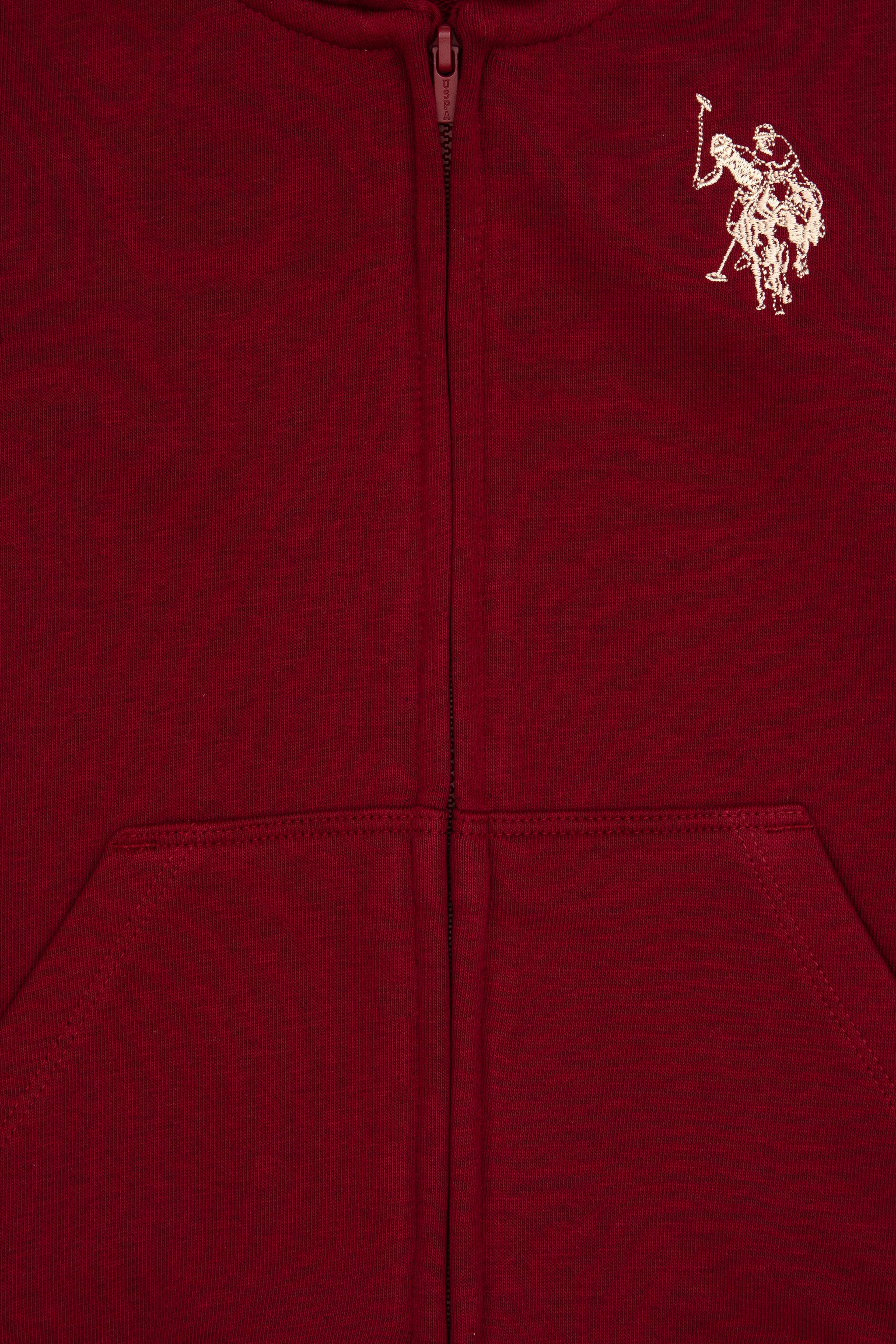 Erkek Çocuk Bordo Fermuarlı Kapüşonlu Sweatshirt - Image 5