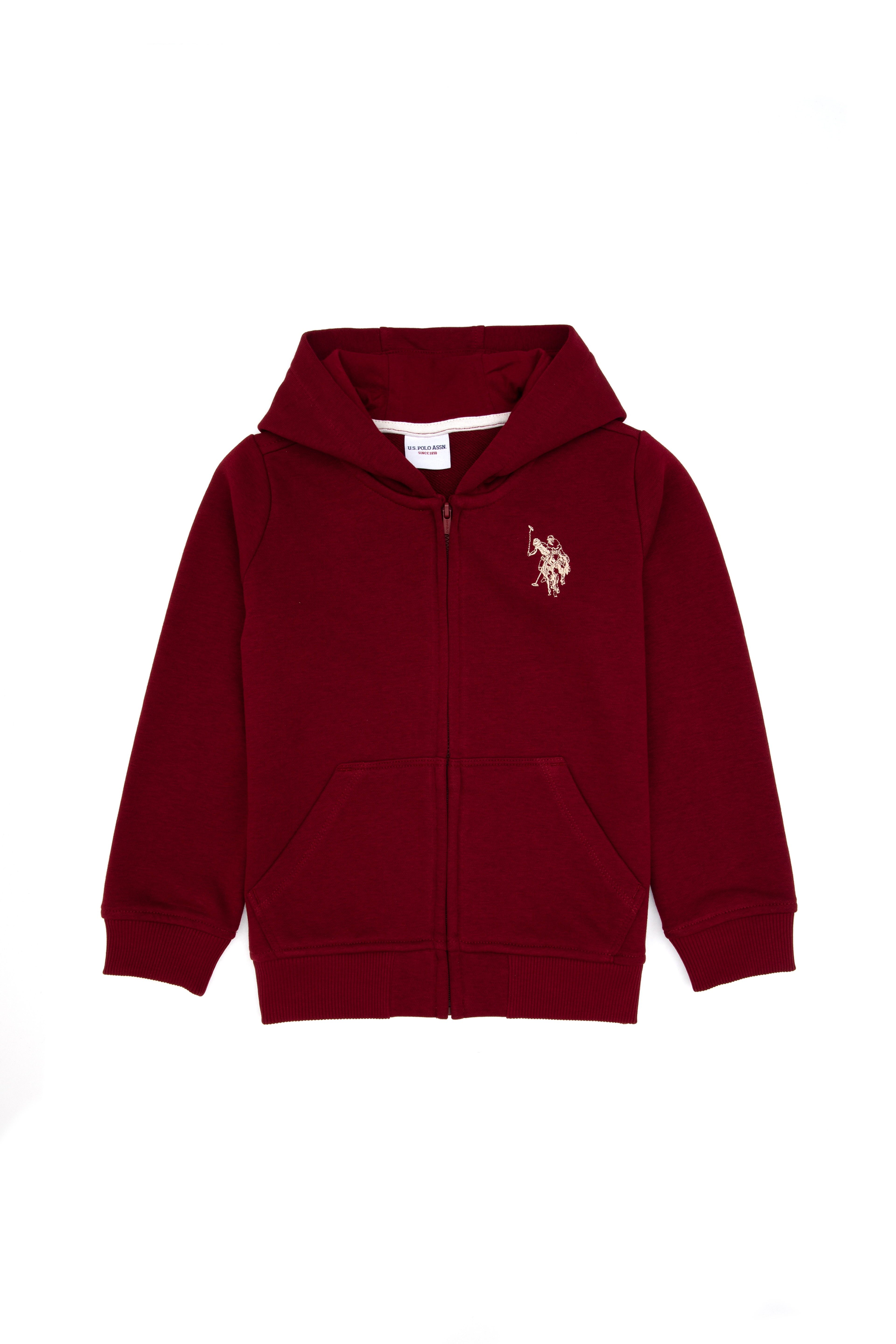 Erkek Çocuk Bordo Fermuarlı Kapüşonlu Sweatshirt - Image 3