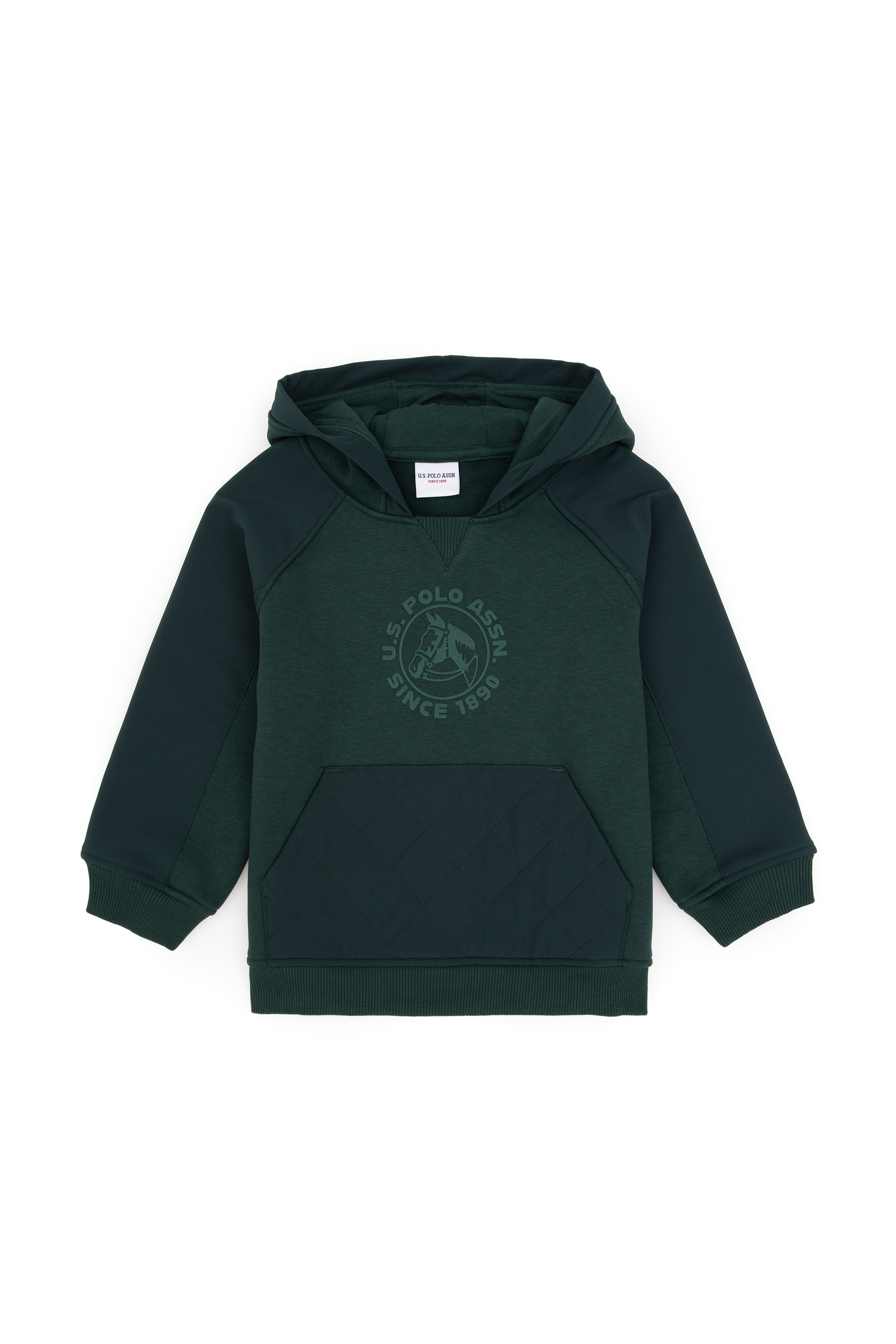 Erkek Çocuk Koyu Yeşil Kapüşonlu Sweatshirt - Image 3