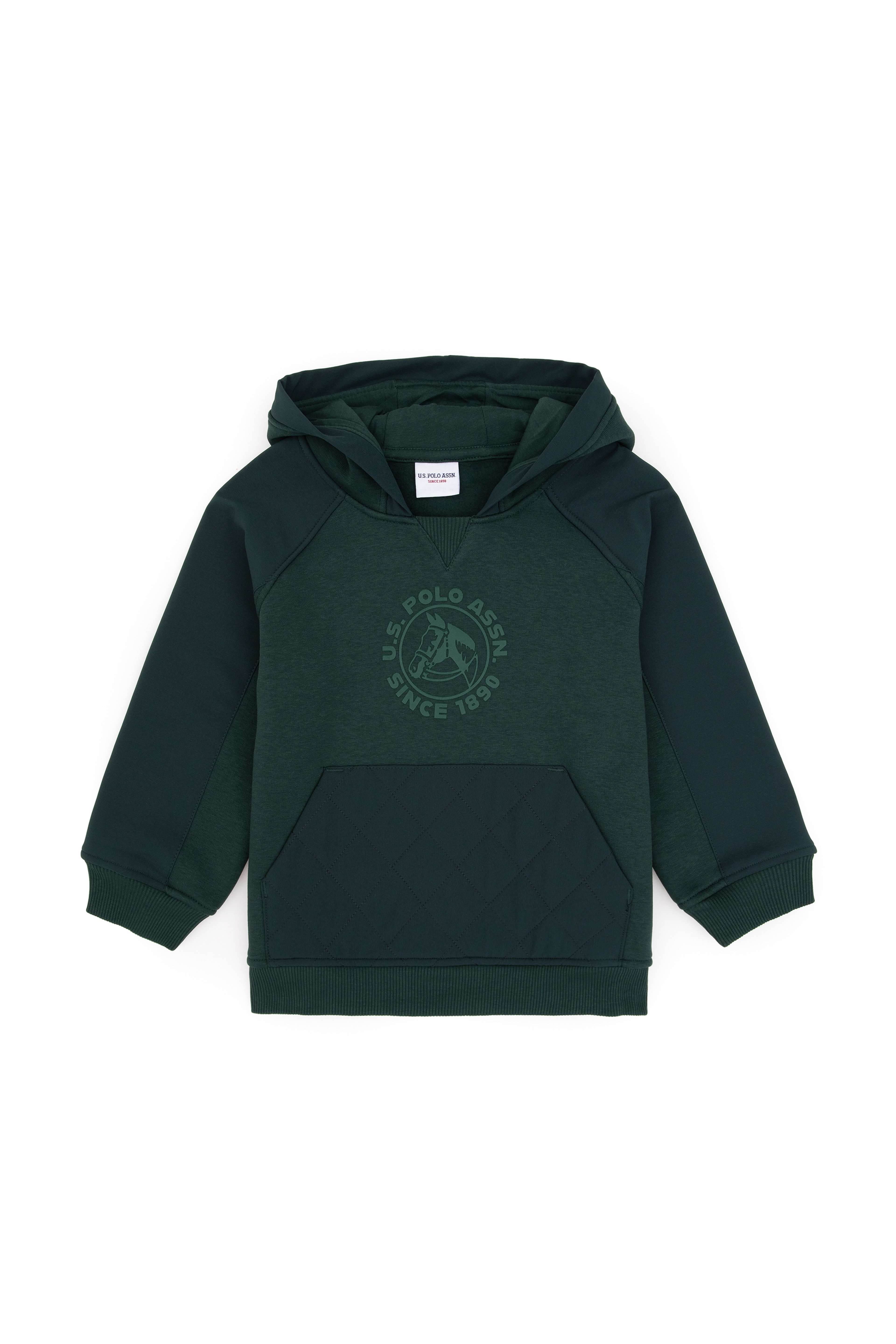 Erkek Çocuk Koyu Yeşil Kapüşonlu Sweatshirt
