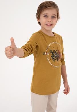 Erkek Çocuk Hardal Bisiklet Yaka Süprem Sweatshirt - 50316595025