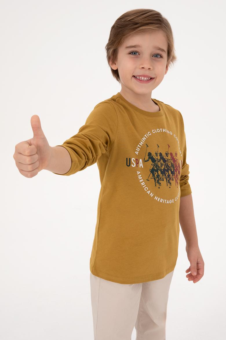 Erkek Çocuk Hardal Bisiklet Yaka Süprem Sweatshirt - 50316595025