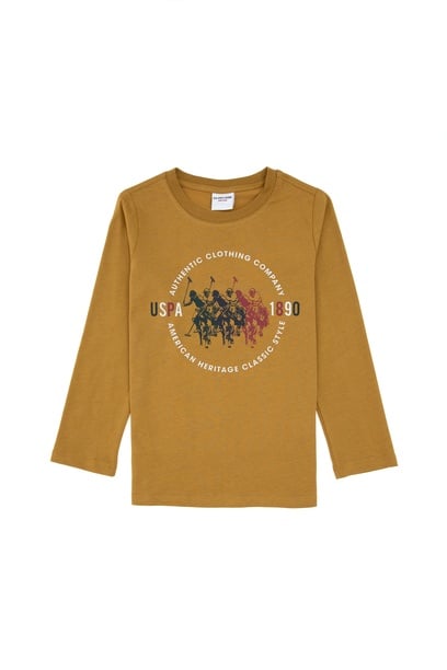 Erkek Çocuk Hardal Bisiklet Yaka Süprem Sweatshirt