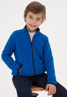 Erkek Çocuk Saks Polar Örme Hırka - 50313853034