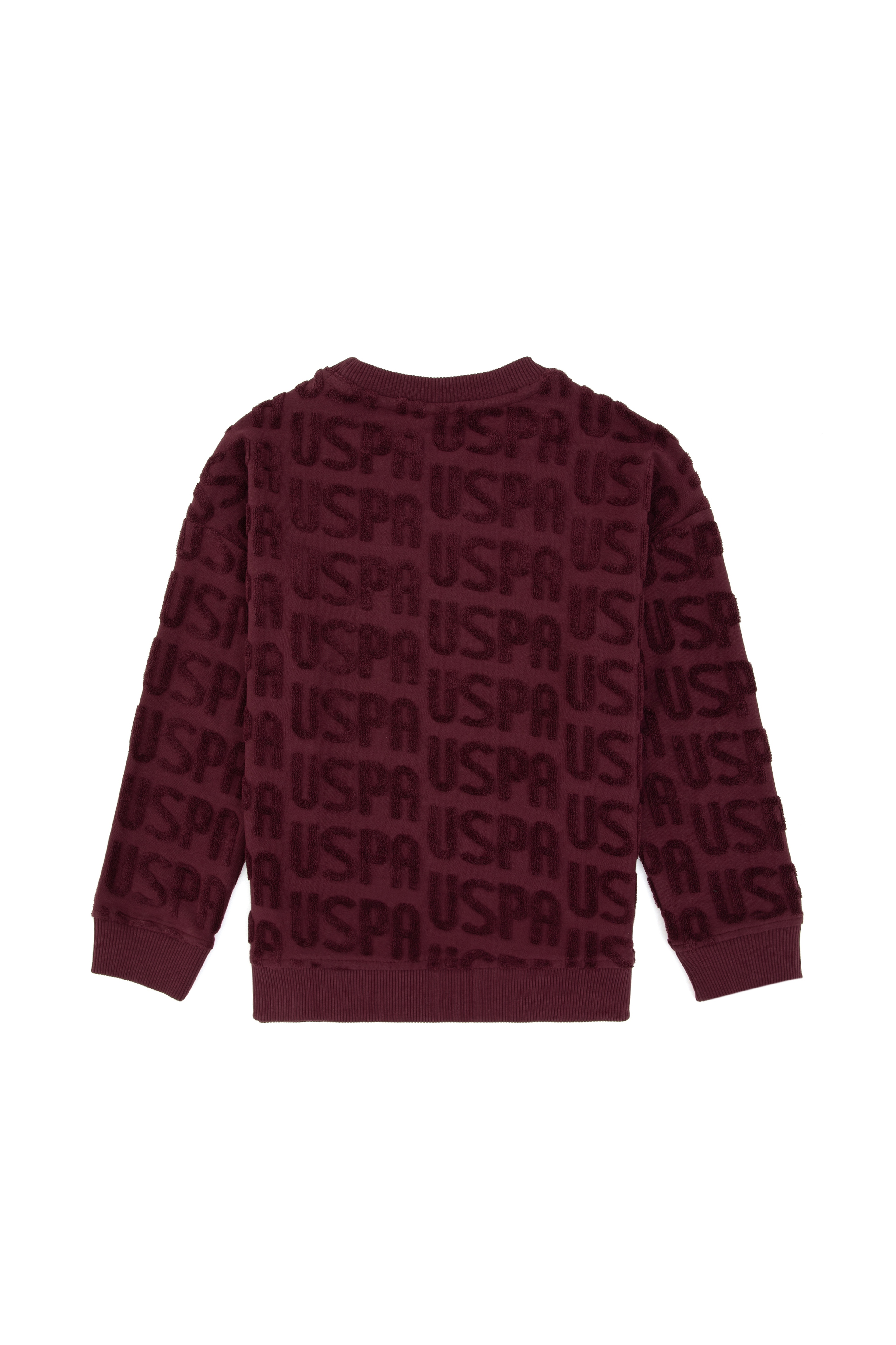 Erkek Çocuk Bordo Bisiklet Yaka Sweatshirt - Image 5