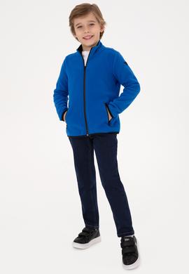 Erkek Çocuk Saks Polar Örme Hırka - 50313853034