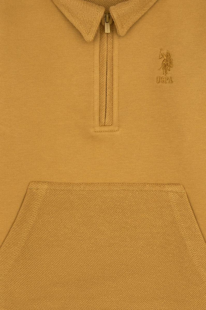 Erkek Çocuk Hardal Yarım Fermuarlı Sweatshirt