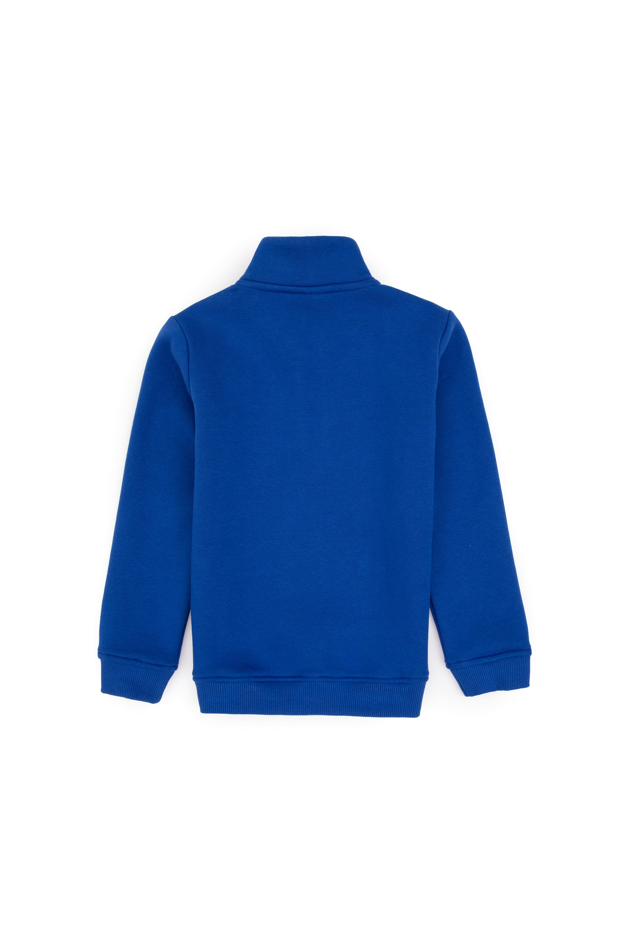 Erkek Çocuk Mavi Şardonlu Yarım Fermuarlı Sweatshirt