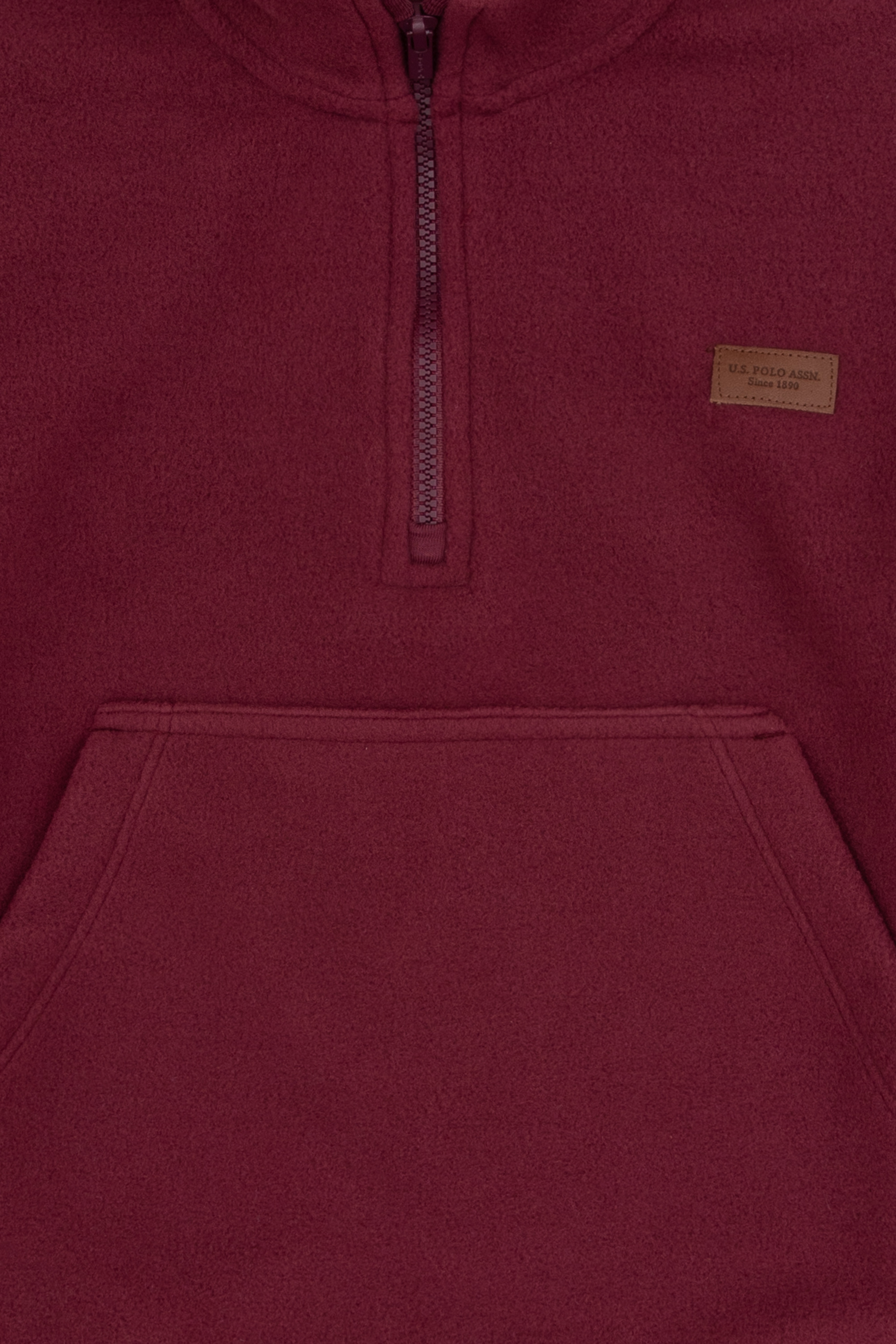 Erkek Çocuk Bordo Yarım Fermuarlı Polar Sweatshirt - Image 5