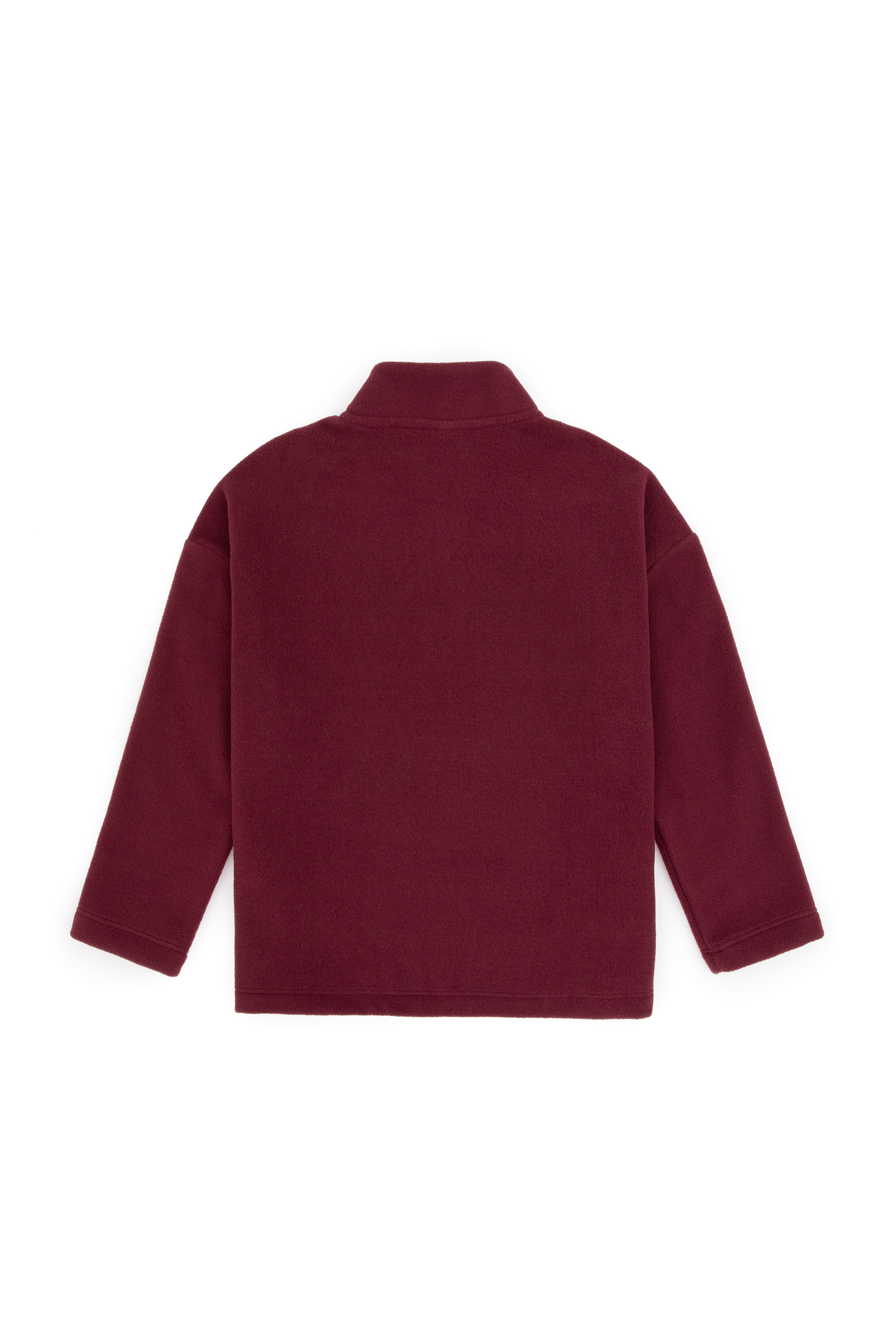 Erkek Çocuk Bordo Yarım Fermuarlı Polar Sweatshirt