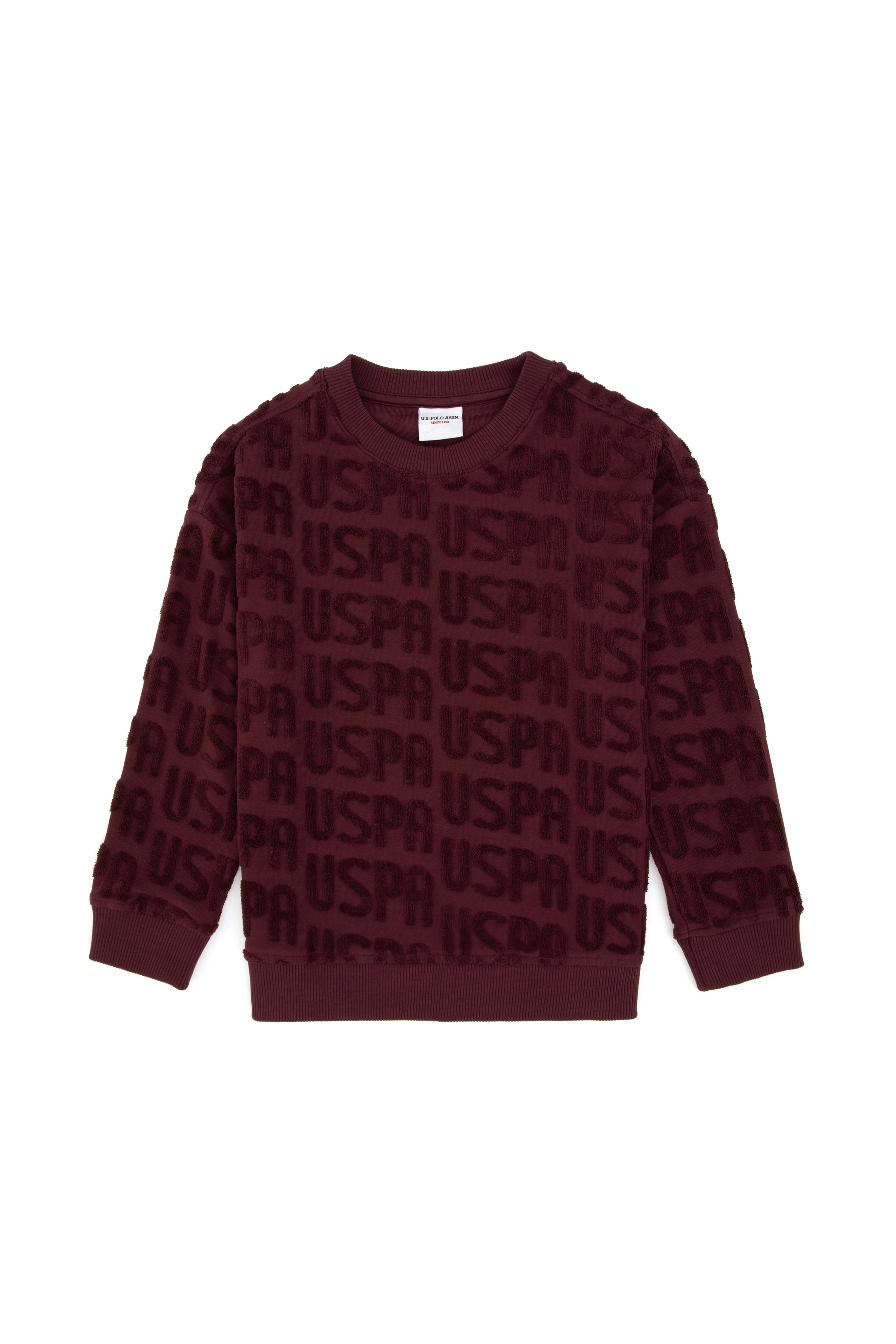 Erkek Çocuk Bordo Bisiklet Yaka Sweatshirt