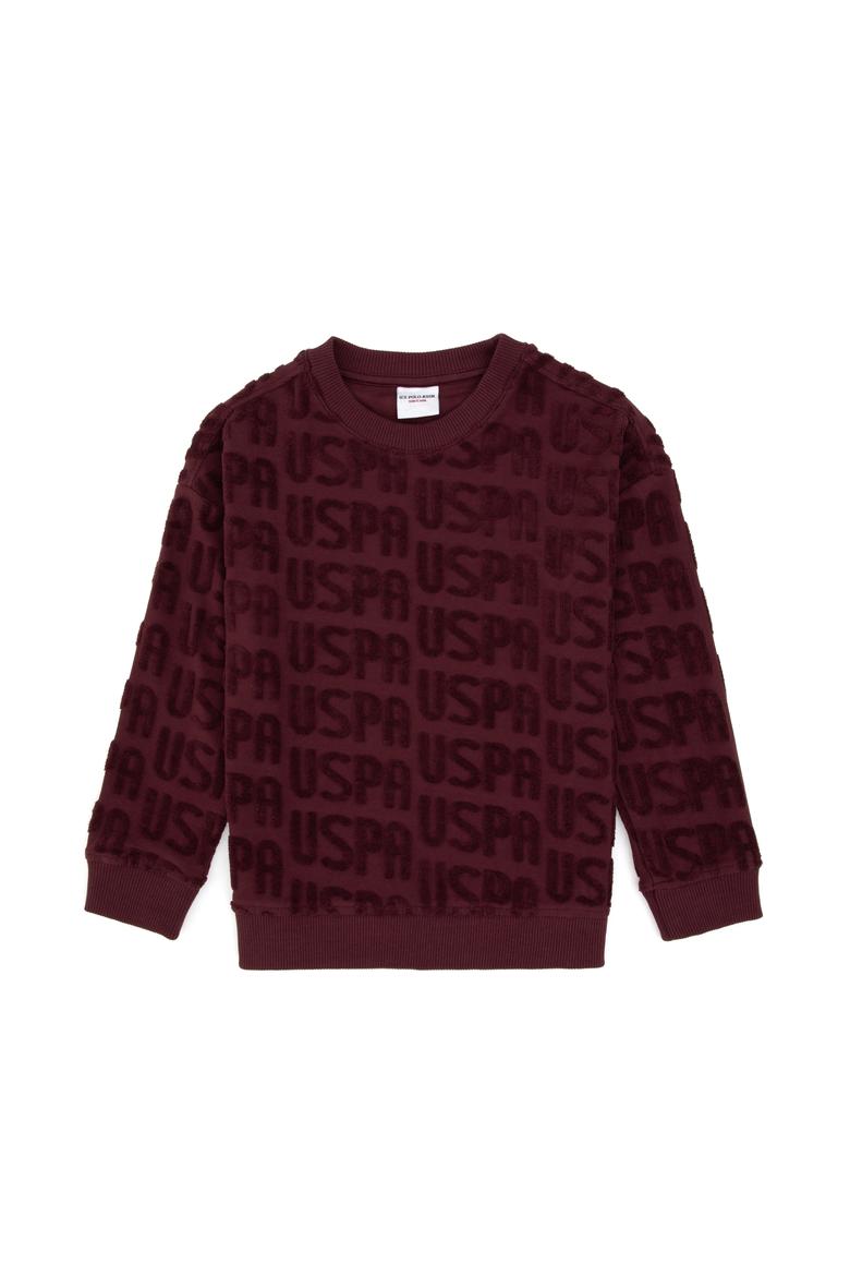 Erkek Çocuk Bordo Bisiklet Yaka Sweatshirt - 50308515031