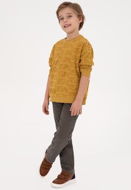 Erkek Çocuk Hardal Bisiklet Yaka Sweatshirt - 50308515040