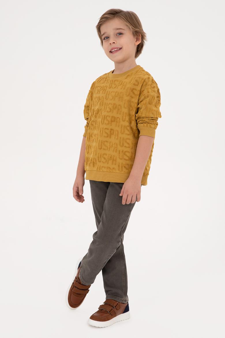 Erkek Çocuk Hardal Bisiklet Yaka Sweatshirt - 50308515040