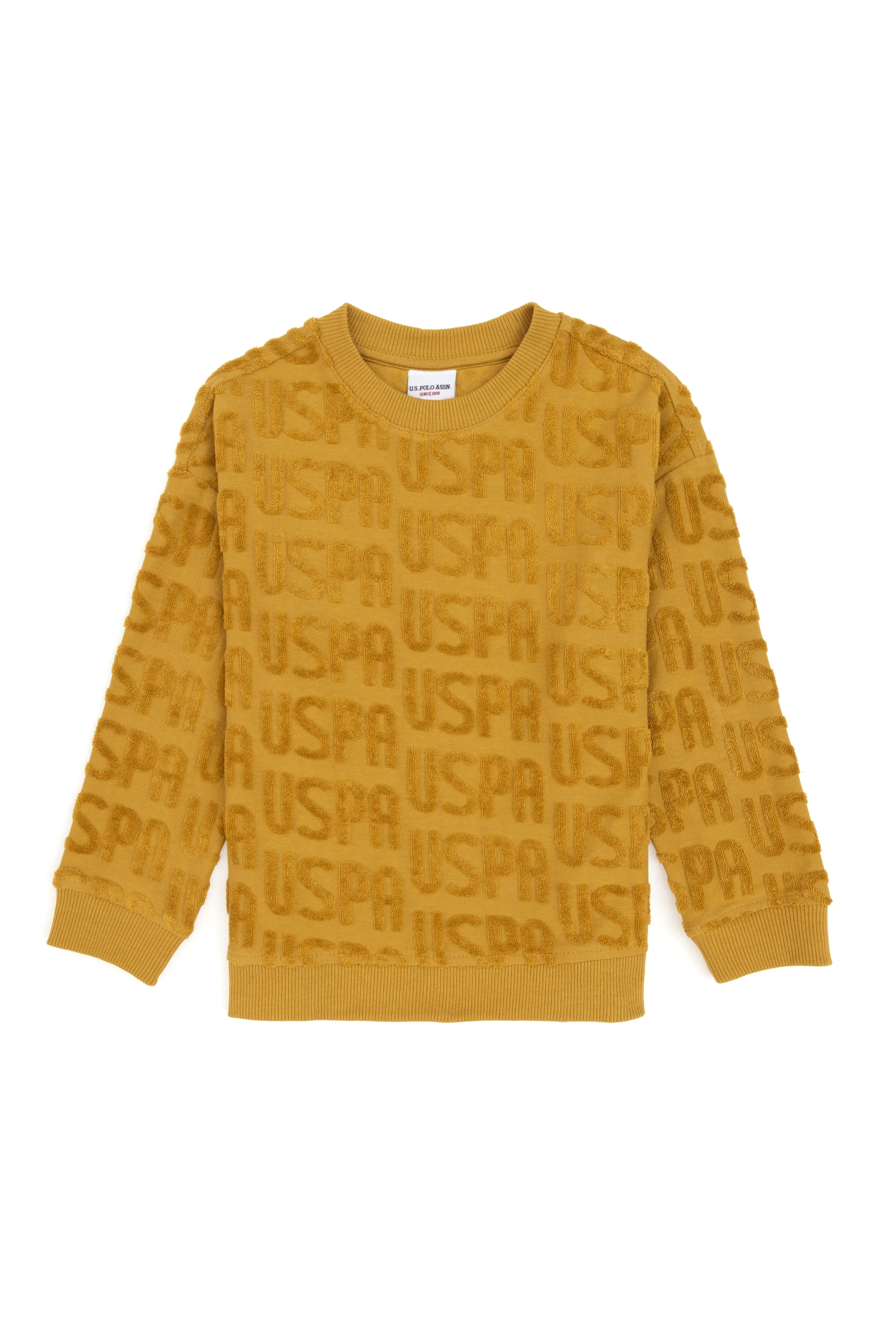 Erkek Çocuk Hardal Bisiklet Yaka Sweatshirt
