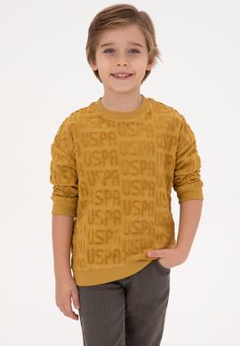 Erkek Çocuk Hardal Bisiklet Yaka Sweatshirt - 50308515040