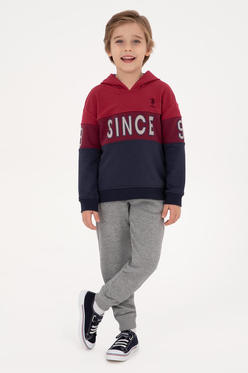 Erkek Çocuk Açık Lacivert Kapüşonlu Sweatshirt