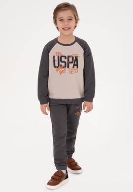 Erkek Çocuk Gri Bisiklet Yaka Sweatshirt - 50316542033