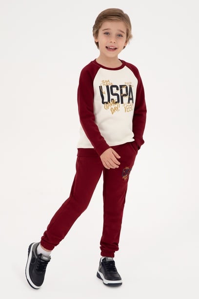 Erkek Çocuk Bordo Bisiklet Yaka Sweatshirt