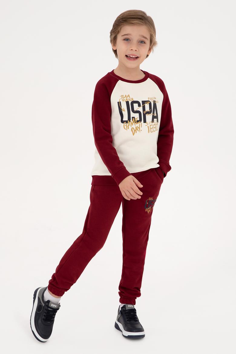Erkek Çocuk Bordo Bisiklet Yaka Sweatshirt - 50316542002