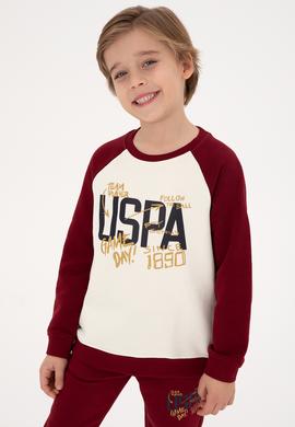 Erkek Çocuk Bordo Bisiklet Yaka Sweatshirt - 50316542002