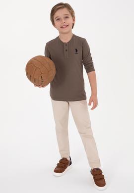 Erkek Çocuk Vizon Bisiklet Yaka Sweatshirt - 50314909047