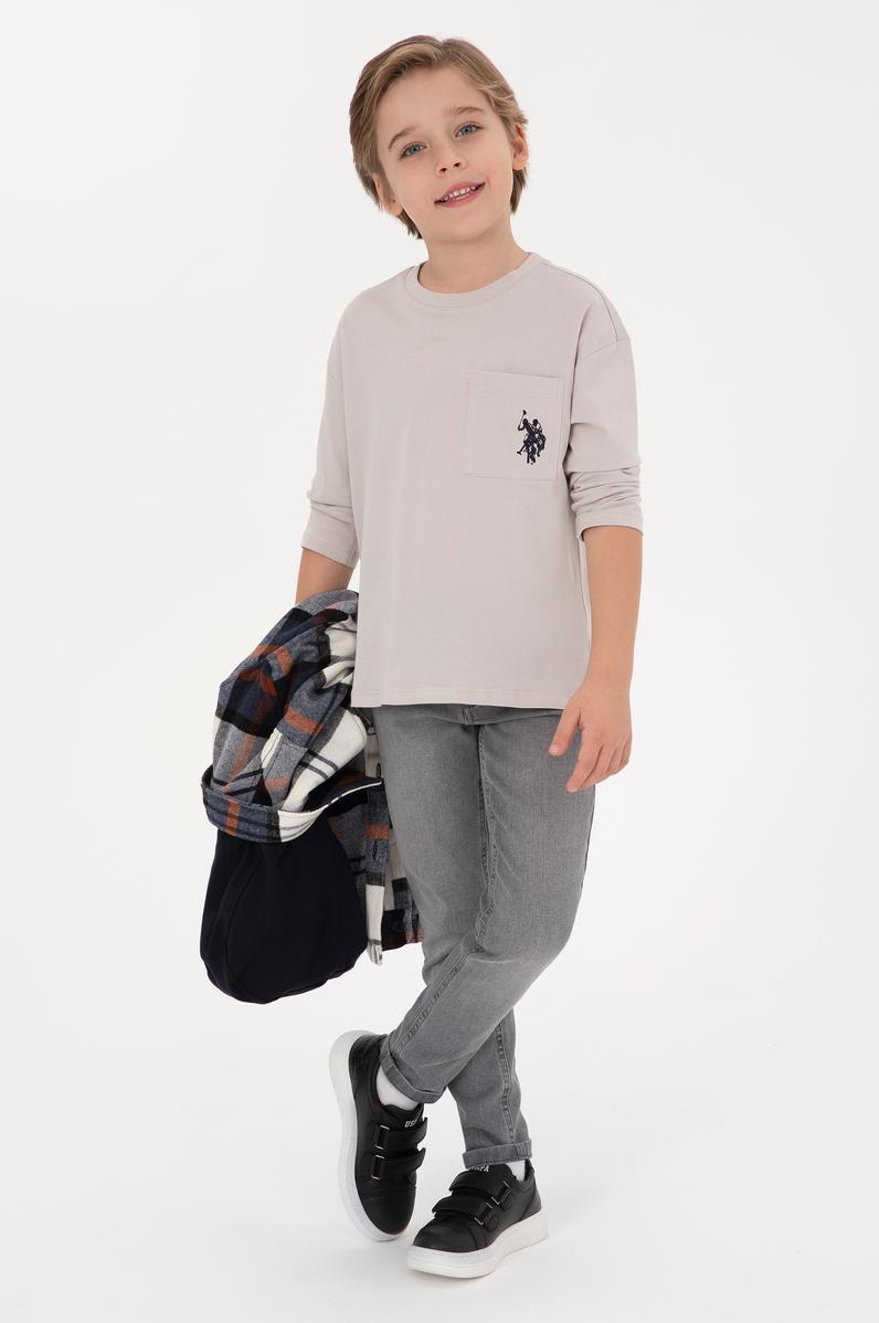 Erkek Çocuk Taş Bisiklet Yaka Sweatshirt