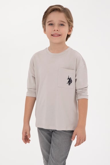 Erkek Çocuk Taş Bisiklet Yaka Sweatshirt