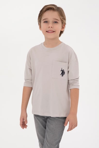 Erkek Çocuk Taş Bisiklet Yaka Sweatshirt