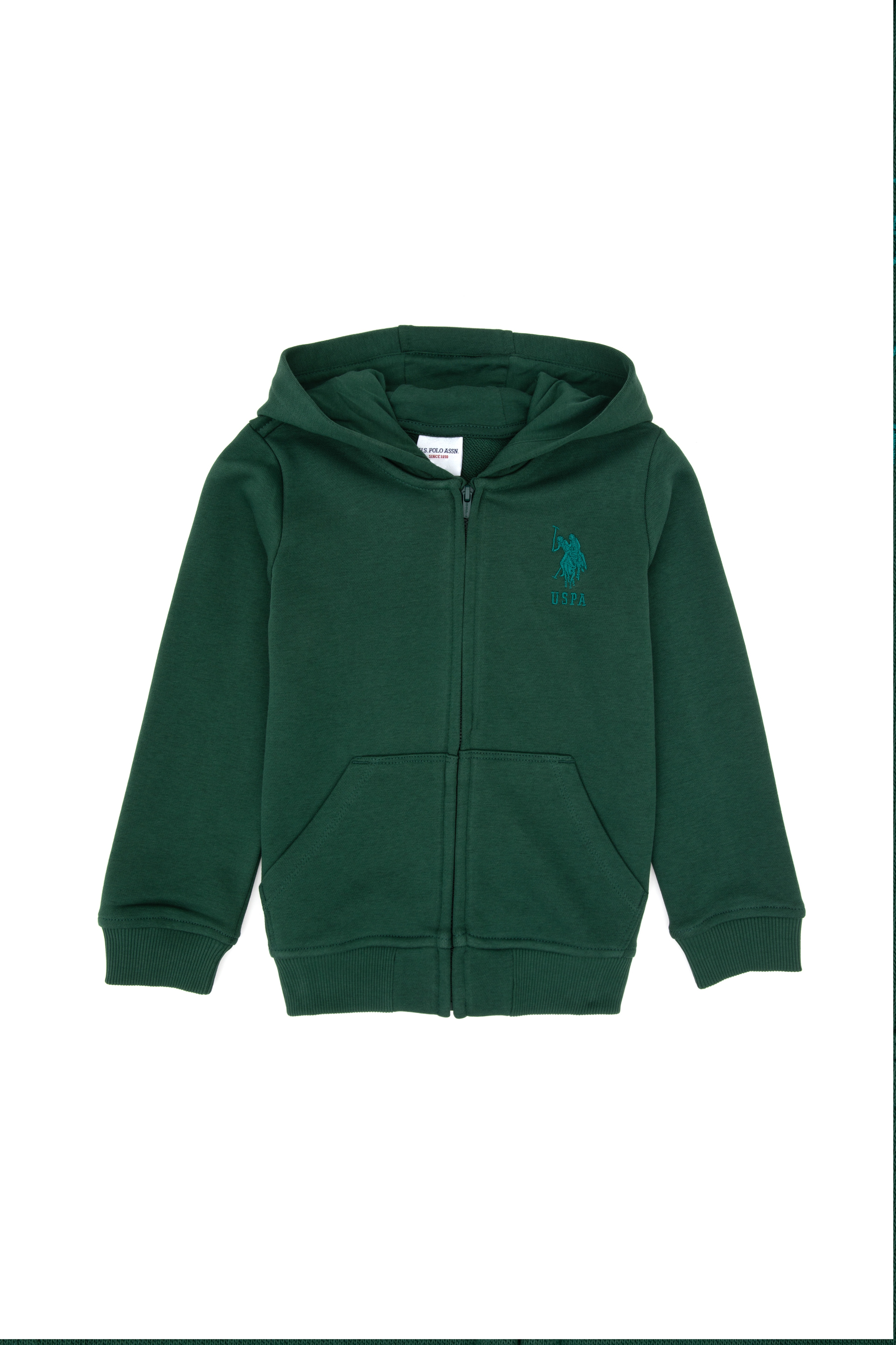 Erkek Çocuk Koyu Yeşil Basic Kapüşonlu Sweatshirt