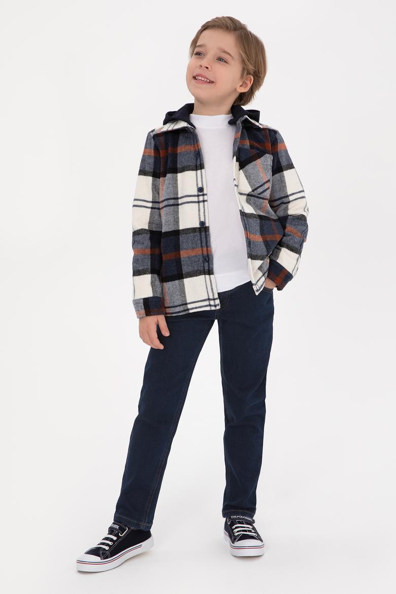 Erkek Çocuk Açık Lacivert Uzun Kollu Gömlek - 50309707064