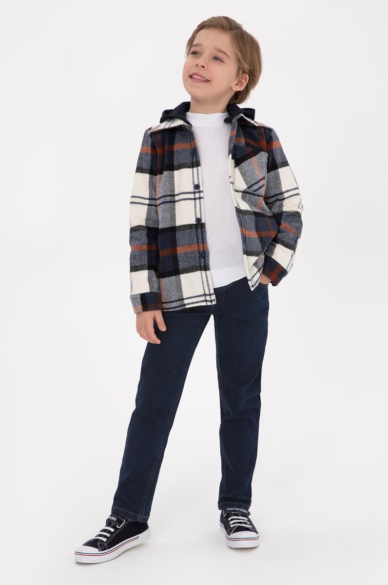 Erkek Çocuk Açık Lacivert Uzun Kollu Gömlek