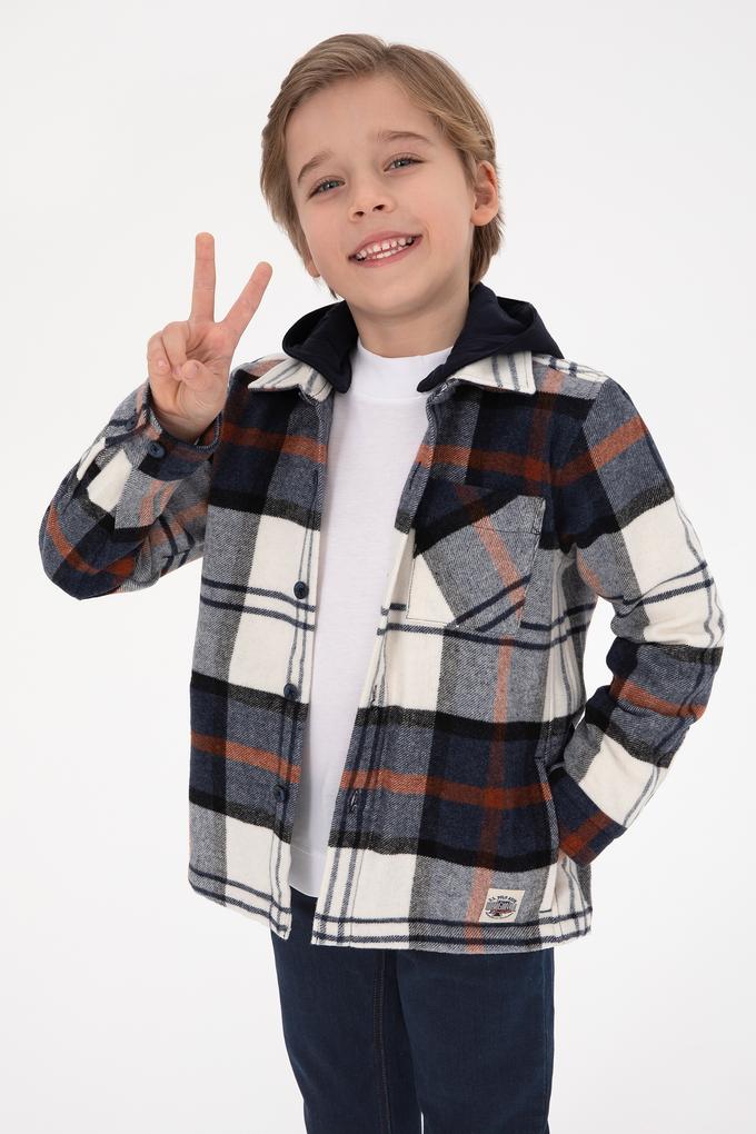 Erkek Çocuk Açık Lacivert Uzun Kollu Gömlek