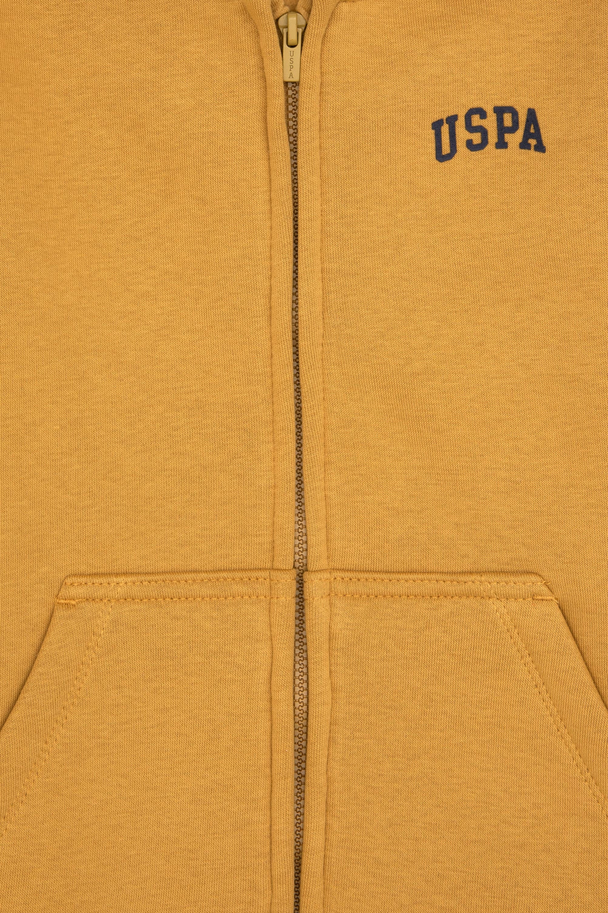 Erkek Çocuk Hardal Fermuarlı Şardonlu Kapüşonlu Örme Hırka - 50313852150