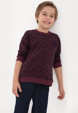 Erkek Çocuk Bordo Bisiklet Yaka Sweatshirt - 50308599034