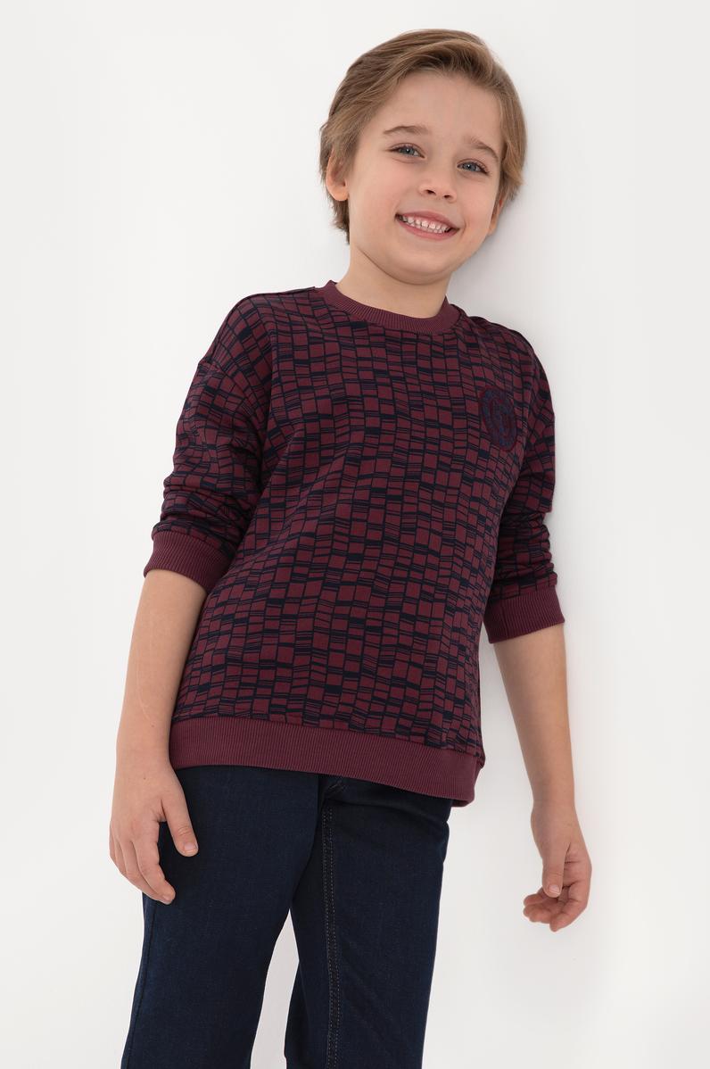 Erkek Çocuk Bordo Bisiklet Yaka Sweatshirt